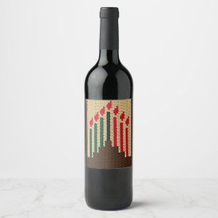 Étiquette Pour Bouteilles De Vin Crochet de bougies Kwanzaa sur Étiquette de boutei