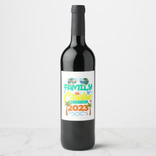 Étiquette Pour Bouteilles De Vin Croisière en famille Caraïbes 2023 Vacances d'été