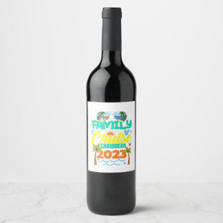Étiquette Pour Bouteilles De Vin Croisière en famille Caraïbes 2023 Vacances d'été