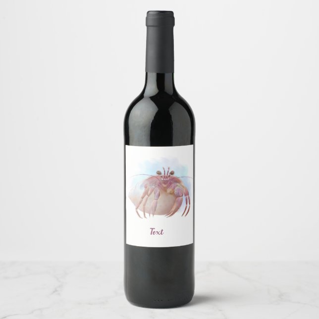 Étiquette Pour Bouteilles De Vin Croquis de crabe aux hermites (Devant)