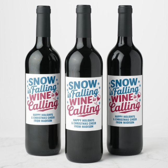 Étiquette Pour Bouteilles De Vin Custom Text Christmas Wine (Bouteilles)