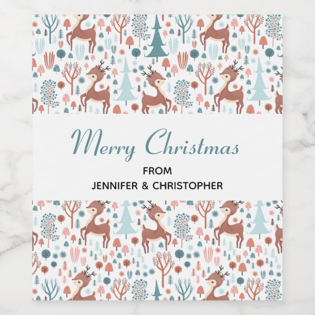 Étiquette Pour Bouteilles De Vin Cute Deer (Étiquettes simples)