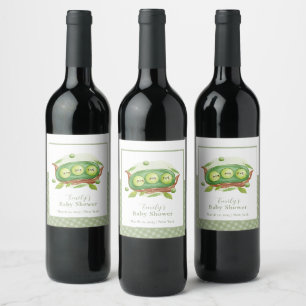 Étiquette Pour Bouteilles De Vin Cute En vichy Verdure Pois Doux Dans Baby shower D