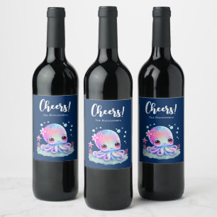 Étiquette Pour Bouteilles De Vin Cute Octopus Sea Creator
