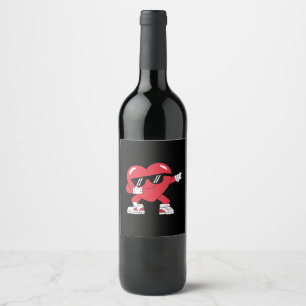 Étiquette Pour Bouteilles De Vin Dabbing Coeur drôle Cadeaux Valentines Jour