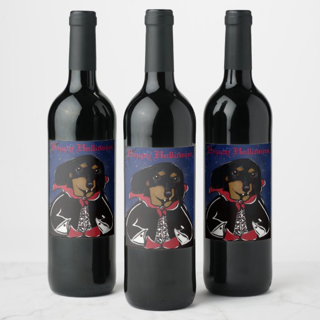 ÉTIQUETTE POUR BOUTEILLES DE VIN DACHSHING (Bouteilles)