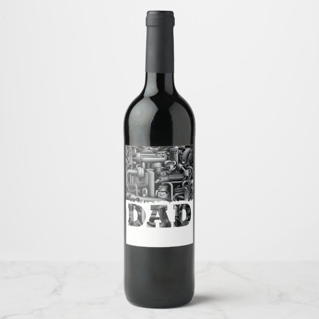 Étiquette Pour Bouteilles De Vin DAD mécanique automobile (Devant)
