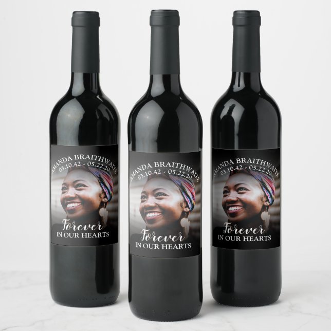 Étiquette Pour Bouteilles De Vin Dans la mémoire aimante | Photo | Mémorial (Bouteilles)