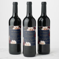 Dark Moody Burgundy Blush Navy Blue Floral Mariage