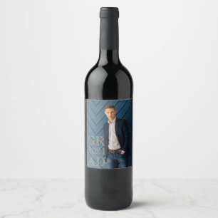 Étiquette Pour Bouteilles De Vin Date de graduation de la photo de grade stylish