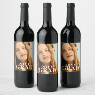 Étiquette Pour Bouteilles De Vin Date de graduation de la photo de grade stylish Sc