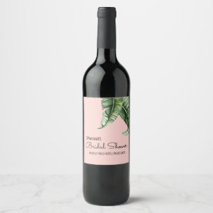 Étiquette Pour Bouteilles De Vin Décor de Fête des mariées moderne en feuille de ba