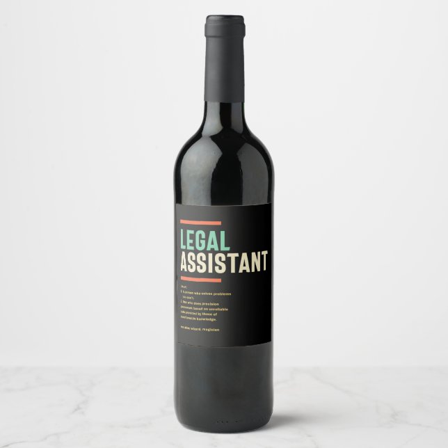 Étiquette Pour Bouteilles De Vin Définition de l'assistant juridique (Devant)