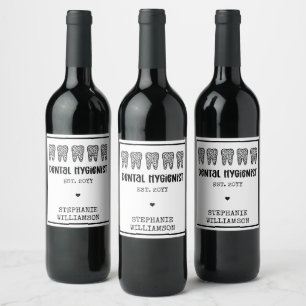 Étiquette Pour Bouteilles De Vin Dentis hygiénistes dentaires personnalisés Emprein