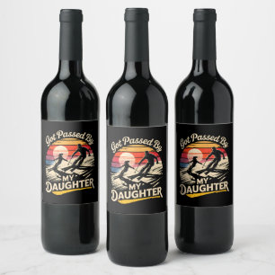 Étiquette Pour Bouteilles De Vin Dépassé par ma fille drôle de ski amateur de ski