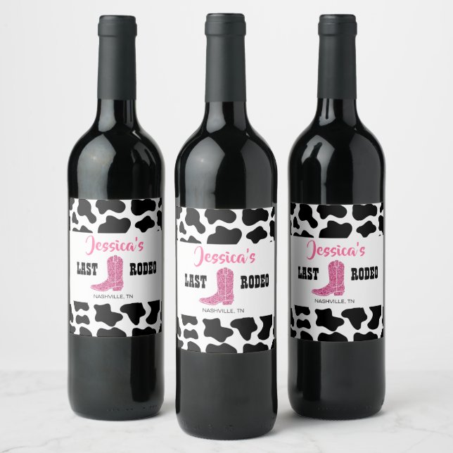Étiquette Pour Bouteilles De Vin Dernier Rodéo personnalisé (Bouteilles)