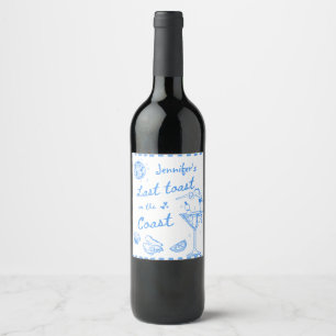 Étiquette Pour Bouteilles De Vin Dernier toast sur la Côte Bachelorette Party