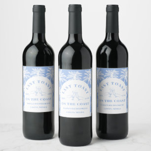 Étiquette Pour Bouteilles De Vin Dernier Toast Sur La Côte Beach Bachelorette Côtiè