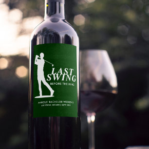 Étiquette Pour Bouteilles De Vin Dernier Tour de Swing avant le Bachelor de Golf