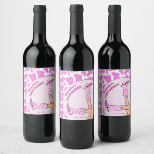 Étiquette Pour Bouteilles De Vin Dernière Cowgirl Rose Fête de Mariage de la Vacher
