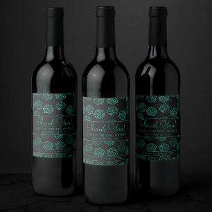 Étiquette Pour Bouteilles De Vin Dés à jouer RPG   Émeraude Fantastique Jeu de rôle