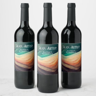 ÉTIQUETTE POUR BOUTEILLES DE VIN DES ARTISTES MONTRENT LA BOUTEILLE DE VIN À LA RÉC