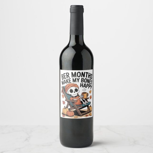 Étiquette Pour Bouteilles De Vin Des mois meilleurs rendent mes os heureux Noël (Devant)