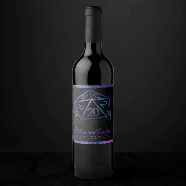 Étiquette Pour Bouteilles De Vin Dés RPG | Nebula Imaginaire Tabletop Gamer Merci (Créateur téléchargé)