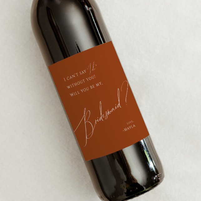Étiquette Pour Bouteilles De Vin Désert de Whimsical | Proposition de la Bridesmaid (Créateur téléchargé)