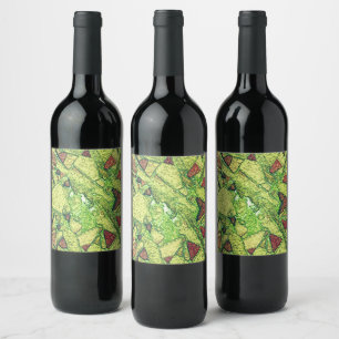 Étiquette Pour Bouteilles De Vin Design en pierre volcanique peinte en jaune pâle e
