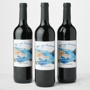 Étiquette Pour Bouteilles De Vin Destination de croisière pour la fête de retraite 