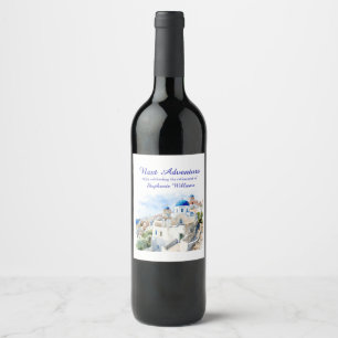 Étiquette Pour Bouteilles De Vin Destination Île grecque Fête de retraite