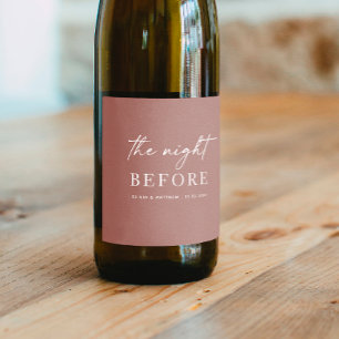 Étiquette Pour Bouteilles De Vin Dîner de répétition de Mariage Dusty Rose   Nuit a