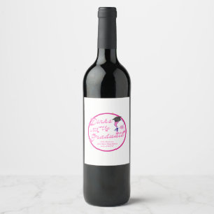 Étiquette Pour Bouteilles De Vin Dink avec Graduate Pink Pickleball Graduation