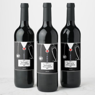 Étiquette Pour Bouteilles De Vin Diplômé de la Faculté de Médecine