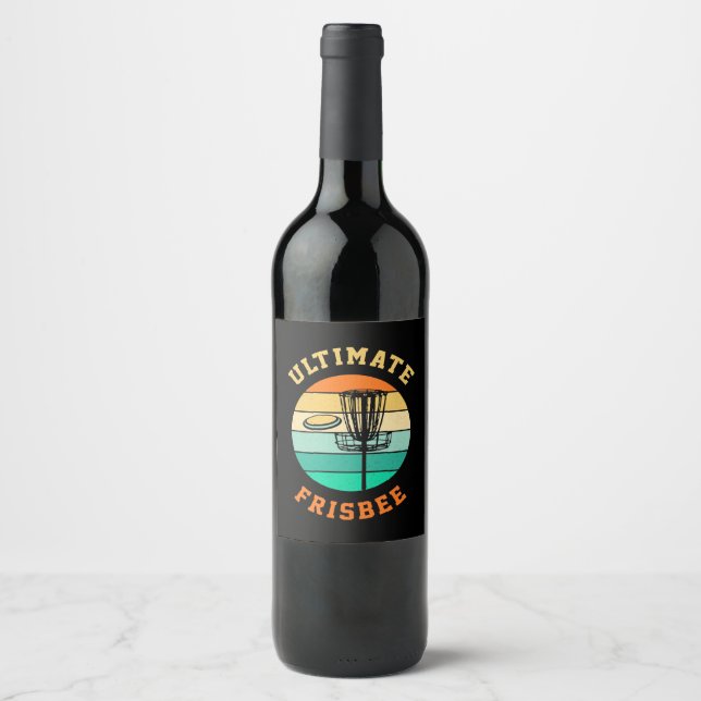 Étiquette Pour Bouteilles De Vin Disque Golf Ultimate Frisbee (Devant)