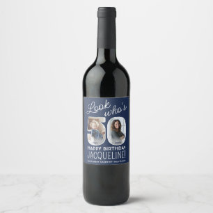 Étiquette Pour Bouteilles De Vin DIY Couleurs • Joyeux 50e Anniversaire 2 Photos