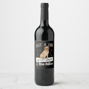 Étiquette Pour Bouteilles De Vin Dog Lover   Just A Girl Who Loves Labrador Tattoos