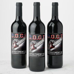 Étiquette Pour Bouteilles De Vin DOGE Ministère De L'Efficacité Gouvernementale