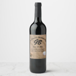 Étiquette Pour Bouteilles De Vin Dollar de Sable de Plage Étoile de Mer