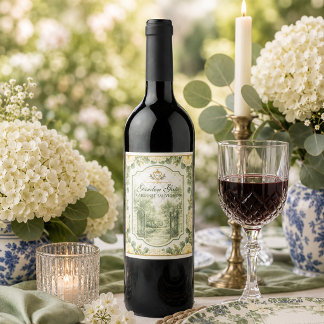 Étiquette Pour Bouteilles De Vin Domaine du Jardin Élégant Floral