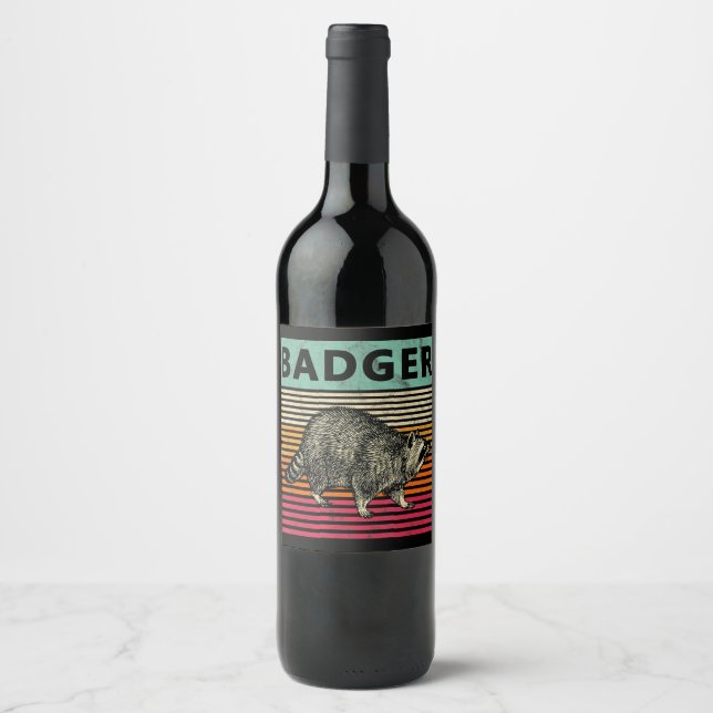 Étiquette Pour Bouteilles De Vin Don de chien | Badger Wisconsin (Devant)