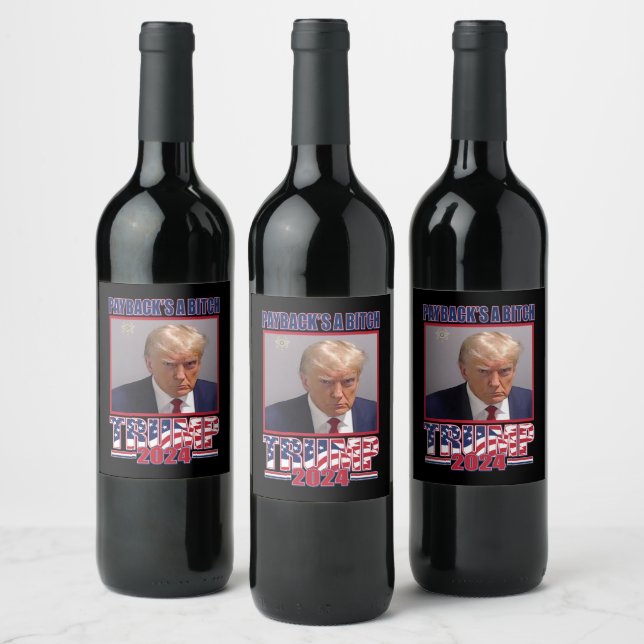 Étiquette Pour Bouteilles De Vin Donald Trump 2024 (Bouteilles)