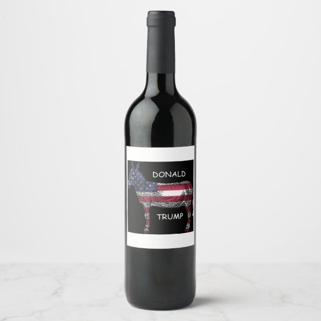 Étiquette Pour Bouteilles De Vin Donald Trump - Quel âne ? (Devant)