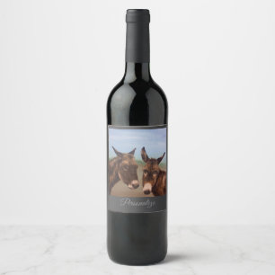 Étiquette Pour Bouteilles De Vin Double âne
