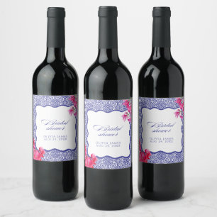 Étiquette Pour Bouteilles De Vin Douche nuptiale italienne bougainvillière