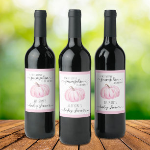 Étiquette Pour Bouteilles De Vin Doux Petit Citrouille Aquarelle Bébé Fille Douch