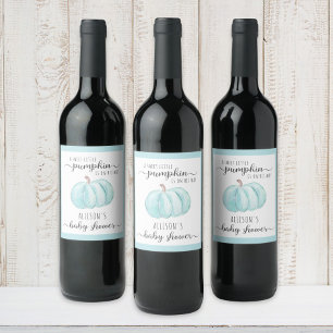 Étiquette Pour Bouteilles De Vin Doux petite Citrouille aquarelle bébé garçon do
