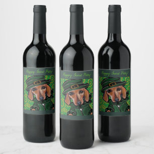 ÉTIQUETTE POUR BOUTEILLES DE VIN DOXSCHUND ROUGE