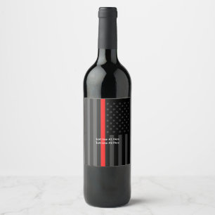 Étiquette Pour Bouteilles De Vin Drapeau américain mince ligne rouge Symbole Person
